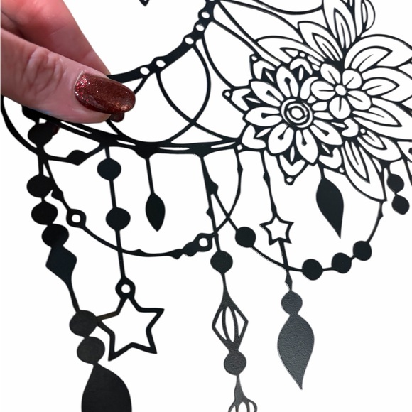 Black Floral Crescent Moon Wall Art - Picture 11 of 13